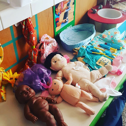 Dramatic Play with baby dolls