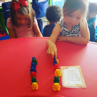 Math activities in small groups in family child care home